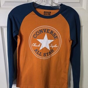Converse Kids' Orange and Blue Long Sleeve Shirt